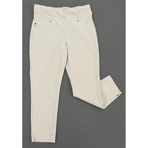 Maurices Pants Skinny Pull on Size Medium Stretch Tan Hight Rise Ankle Slit